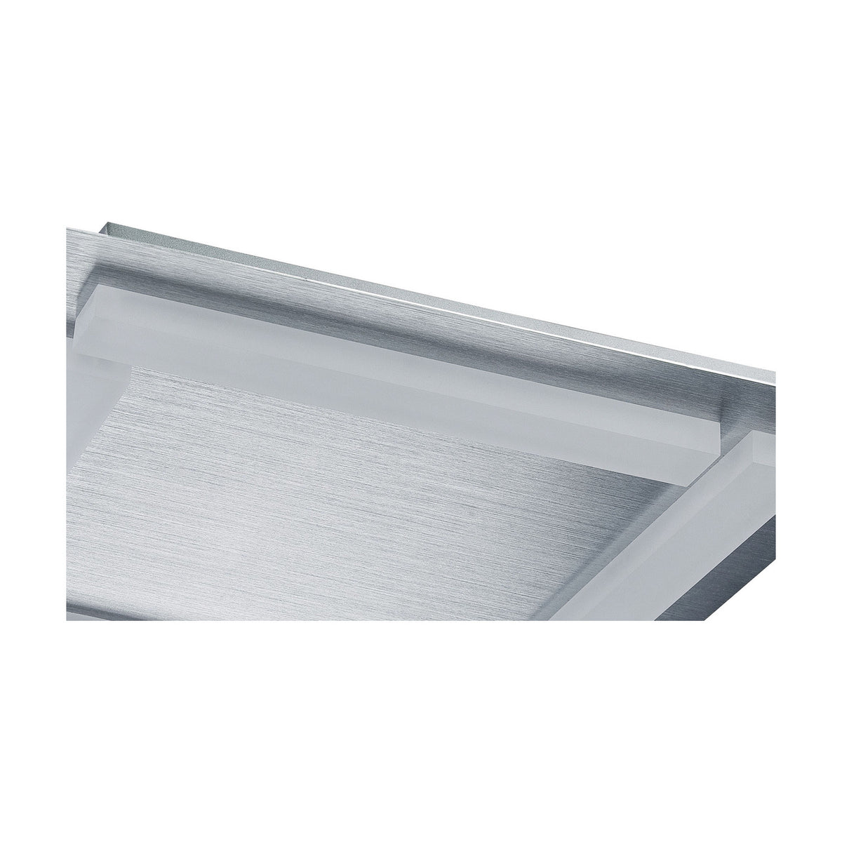 Close-up of the Magneto Recessed Track Light 11cm in black, showing the L-joint section with brushed metal ceiling mount, photographed against a plain white background.