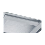 Close-up of the Magneto Recessed Track Light 11cm in black, showing the L-joint section with brushed metal ceiling mount, photographed against a plain white background.