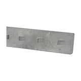 Magneto Track Connection Side Plates in silver aluminium, a slim slotted strip with cut-out notches shown close-up against a plain white background.