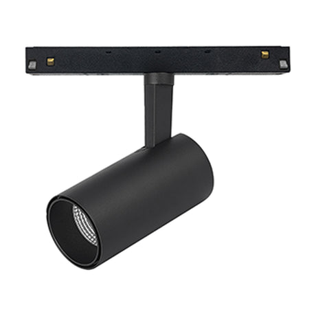 Magneto Track Light, a black cylindrical 65mm spotlight head with integral 20W LED on a magnetic track connector, shown on a plain white background.