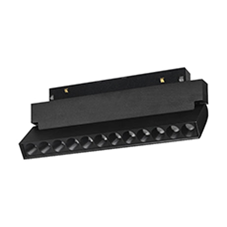 Magneto 20W Linear Track Light in matte black aluminium, 25cm slim bar with multiple integrated LED heads, shown at an angle on a plain white background.