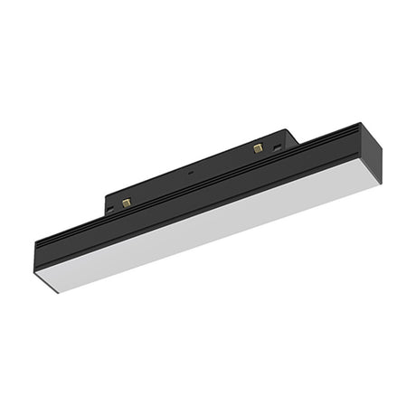 Magneto 8W Linear Dimmable Track Light, a 30cm black aluminium bar fixture with a white diffuser panel and magnetic track connector, shown on a plain white background.