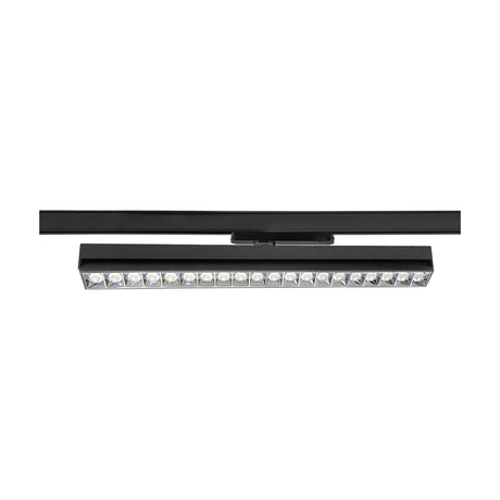 Creta 30W Track Light in black, a 54cm linear LED bar with recessed lens strip and track adaptor, shown on a plain white background.