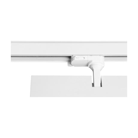 Itaca 30W Track Light head in white aluminium, integrated LED, 4000K, shown mounted on a white track rail against a plain background.