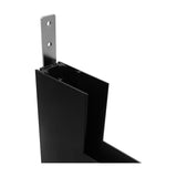 Magneto Deep 3 Connector Surface L-Joint wall-to-wall track corner piece in matte black aluminium with a metal mounting bracket, shown on a plain white background.