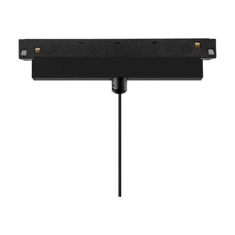 Magneto Track Light pendant head in black and gold, 55mm wide track fitting with a slim black suspension cable, shown on a plain white background.