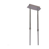 Magneto Track Light pendant with twin slim rods and rectangular ceiling mount, finished in gold with black detailing, shown on a plain white background.