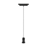 Magneto 12W Cone Track Light in black, showing a slim pendant cable and tapered cone shade suspended from a magnetic track adapter on a plain white background.