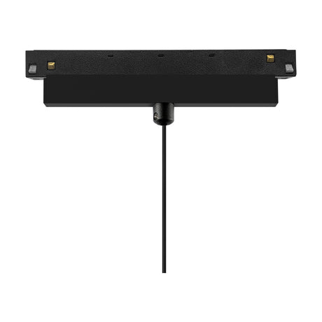 Magneto 10W Dimmable Track Light in black with gold connector details, rectangular track base and slim cable drop, shown on a plain white background.