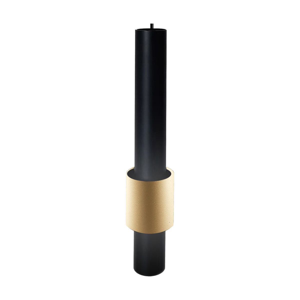 Magneto Track Light 7W 3000K, a slim 58mm suspended cylinder in black with a gold centre band, shown against a plain white background.