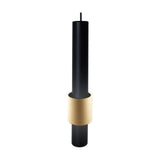 Magneto Dimmable Track Light, a slim cylindrical pendant in black with a gold band section, 7W integrated LED, 3000K warm white, shown on a plain white background.