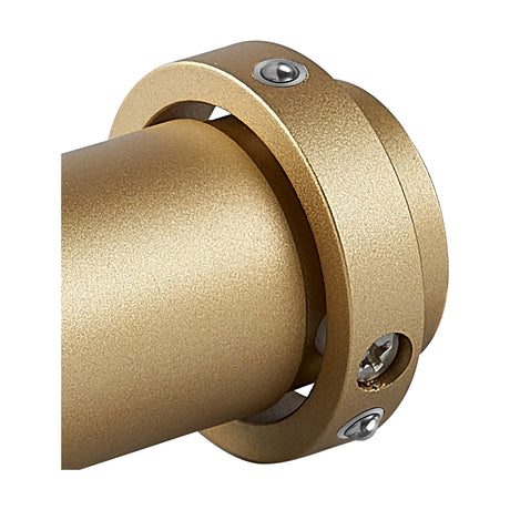 Close-up of the Trimasi 5W Spotlight, a slim 37mm sand gold aluminium cylinder with visible screw fixings, shown against a plain white background.