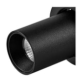 Close-up of the Trimasi Spotlight in sand black, a cylindrical aluminium spotlight head with an integrated LED lens, shown on a plain white background.