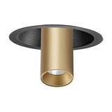 Trimasi Spotlight in sand gold, a slim cylindrical LED fixture with black recessed ceiling ring, shown on a plain white background.