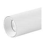 Trimasi Spotlight in sand white, a cylindrical 50mm aluminium fixture with recessed LED and honeycomb glare guard, shown at an angle on a plain white background.