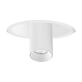 Trimasi Spotlight in sand white, a round recessed ceiling plate with a cylindrical 50mm LED downlight extending below, shown on a plain white background.