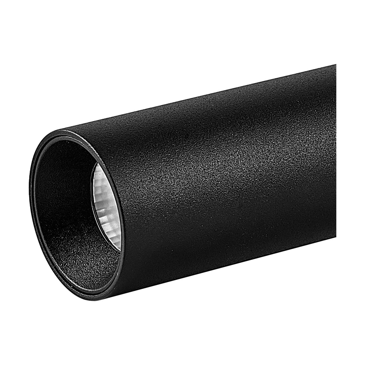 Trimasi Spotlight in sand black aluminium, cylindrical body with recessed LED lens for a narrow beam, shown at an angle on a plain white background.