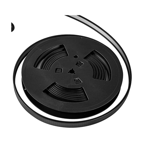 Skyline Suspension Kit 5m Long in black, shown wound on a plastic reel with the aluminium track profile visible, set against a plain white background.