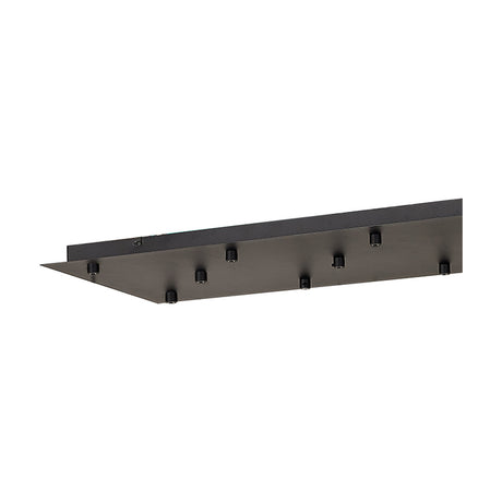 Tonic Rectangular Canopy Kit 90cm Long in black, a slim multi-point ceiling plate with several outlets for pendant flexes, shown on a plain white background.