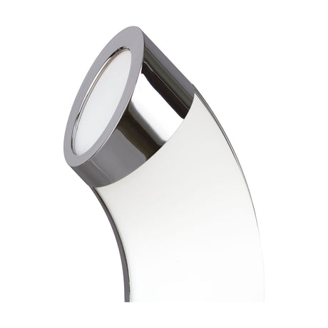 Tavira Round Downlight in white with chrome inner trim, 85mm bezel and 68mm cut-out, shown at an angle on a plain white background.