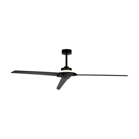 Brisa 1.75m ceiling fan with integrated LED light, black finish with three angled blades and central round light housing, shown on a plain white background.