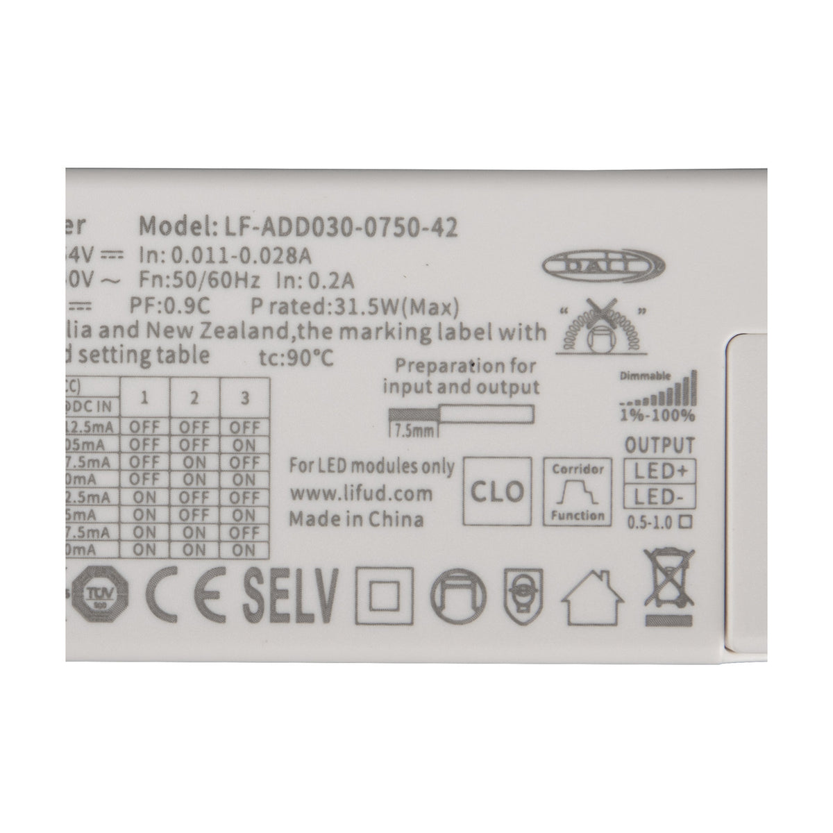 Sunset 31.5W LED Driver 14.5cm - White