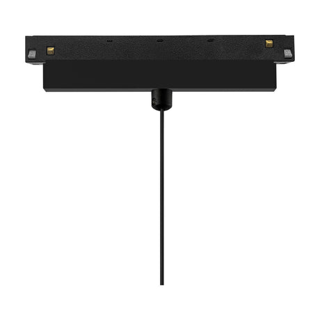 Magneto 10W Track Light in black aluminium, 20cm bar with connector pins, slim drop cable and small ball head, shown on a plain white background.