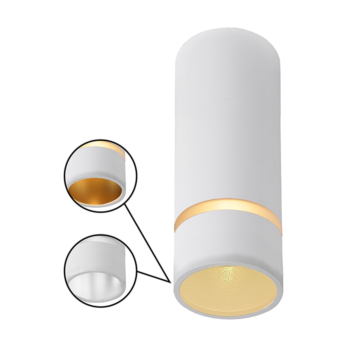 Split GU11 Spotlight 40mm Dia 10cm High - White