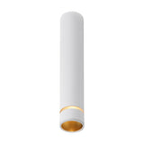Split GU11 Spotlight in white, a narrow cylindrical surface-mounted tube, 40mm diameter and 20cm high, with a gold-toned inner reflector visible at the open end, shown on a plain white background.