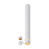 Split GU11 Spotlight in white, a slim 40mm diameter cylindrical ceiling fixture 30cm high with an inset diagram of its gold-tone interior reflector, shown on a plain white background.