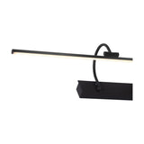 Paracuru 18W LED wall light in sand black, a slim extended-arm picture light with a curved bracket and rectangular wall mount, shown against a plain white background.