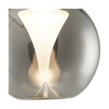 Close-up of the Andromeda Round Lamp Shade 13cm in chrome, a mirrored glass sphere with a frosted funnel interior diffusing the light, shown on a white background.