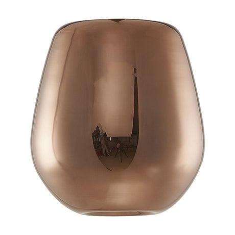 Andromeda Lamp Shade 12cm in Copper, a small glass shade with a rounded bowl tapering to the neck and a frosted inner funnel, shown on a plain white background.