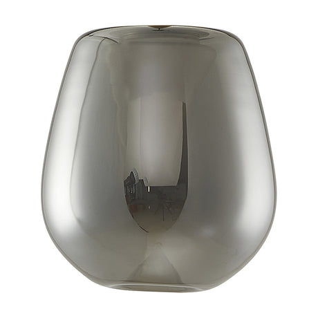 Andromeda Lamp Shade 12cm in Chrome, a small glass shade with a mirrored outer wall and frosted inner funnel, tapered waist and flared rim, shown on a plain white background.