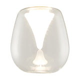 Andromeda Lamp Shade 12cm in clear glass, an upturned wine glass shape with a frosted inner funnel visible through the clear outer bowl, shown on a plain white background.