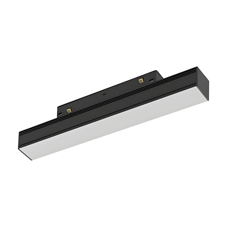 Magneto 8W Linear Track Light, a 30cm black aluminium bar with a frosted diffuser panel and magnetic track connector, shown at an angle on a plain white background.