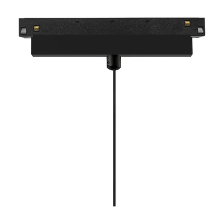 Magneto 7W Dimmable Track Light with black adaptor housing and slender black cable leading to a small gold ball head, shown on a plain white background.