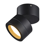 Saler 12W IP65 Dimmable Outdoor Wall Light in black, a small round fixture with a tilting head and visible mounting screw, shown on a plain white background.