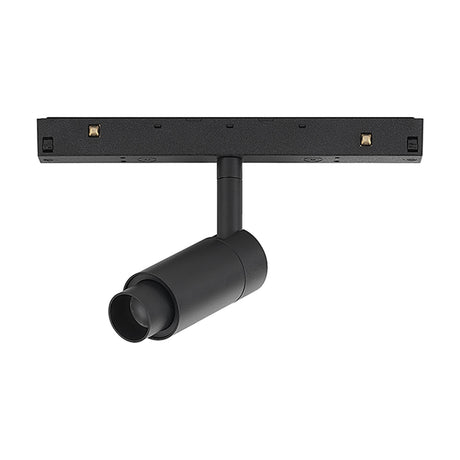 Magneto Dimmable Track Light in black, showing a single cylindrical spotlight head with adjustable zoom lens mounted on a magnetic track section, shown on a plain white background.
