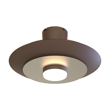 Kyoto Ceiling Fan with Light 1.06m in coffee finish, wide low-profile dome with integrated LED downlight, shown against a plain white background.