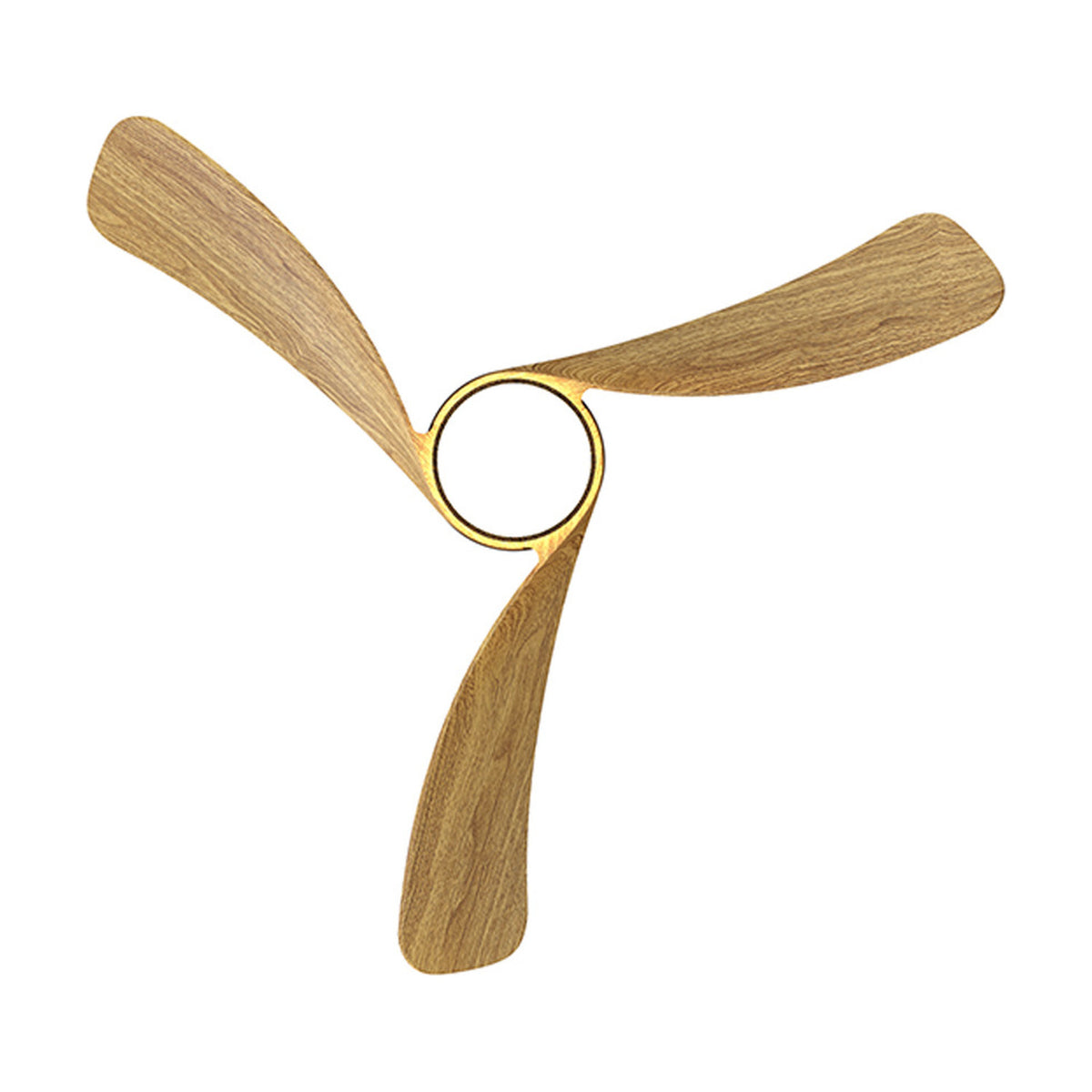 Nemo 72cm ceiling fan with light, three curved wood-finish blades and a central white ring housing, shown on a plain white background.