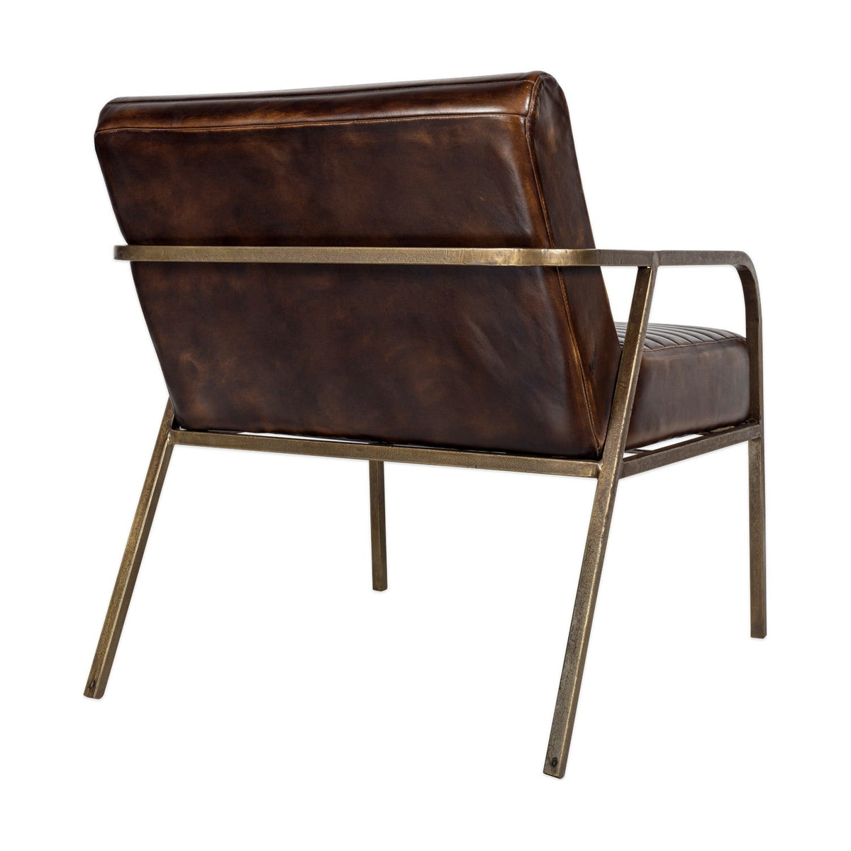 Mirai Ribbed Leather Armchair - Chocolate Brown