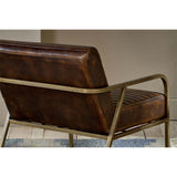 Mirai Ribbed Leather Armchair - Chocolate Brown