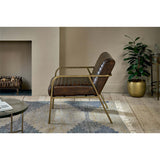 Mirai Ribbed Leather Armchair - Chocolate Brown