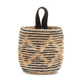 Mannu Small Wall Hung Storage Basket - Natural & Black