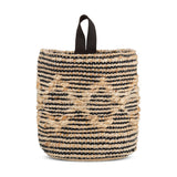 Mannu Large Wall Hung Storage Basket - Natural & Black