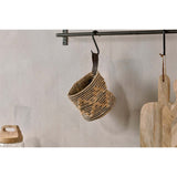 Mannu Large Wall Hung Storage Basket - Natural & Black