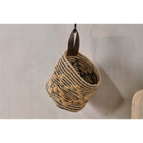 Mannu Large Wall Hung Storage Basket - Natural & Black