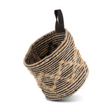 Mannu Large Wall Hung Storage Basket - Natural & Black