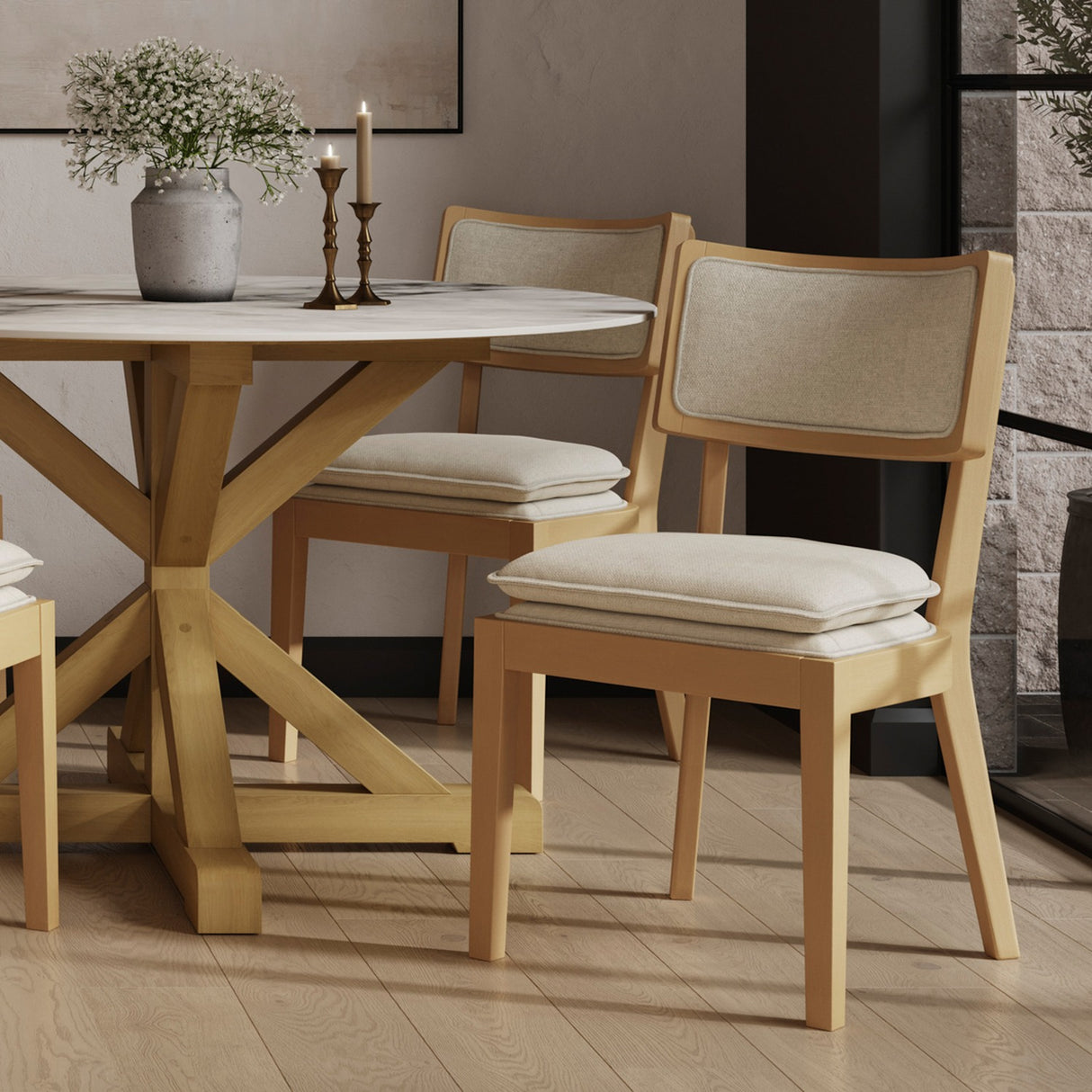 Maggie Dining Chair - Frost with Umber